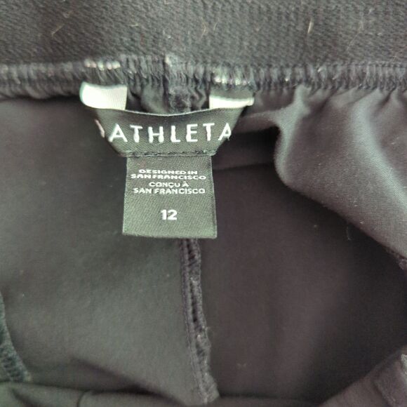 Athleta Trekkie North Jogger Pants Womens 12 Black Zipper Pocket Stretch Active - Picture 5 of 8